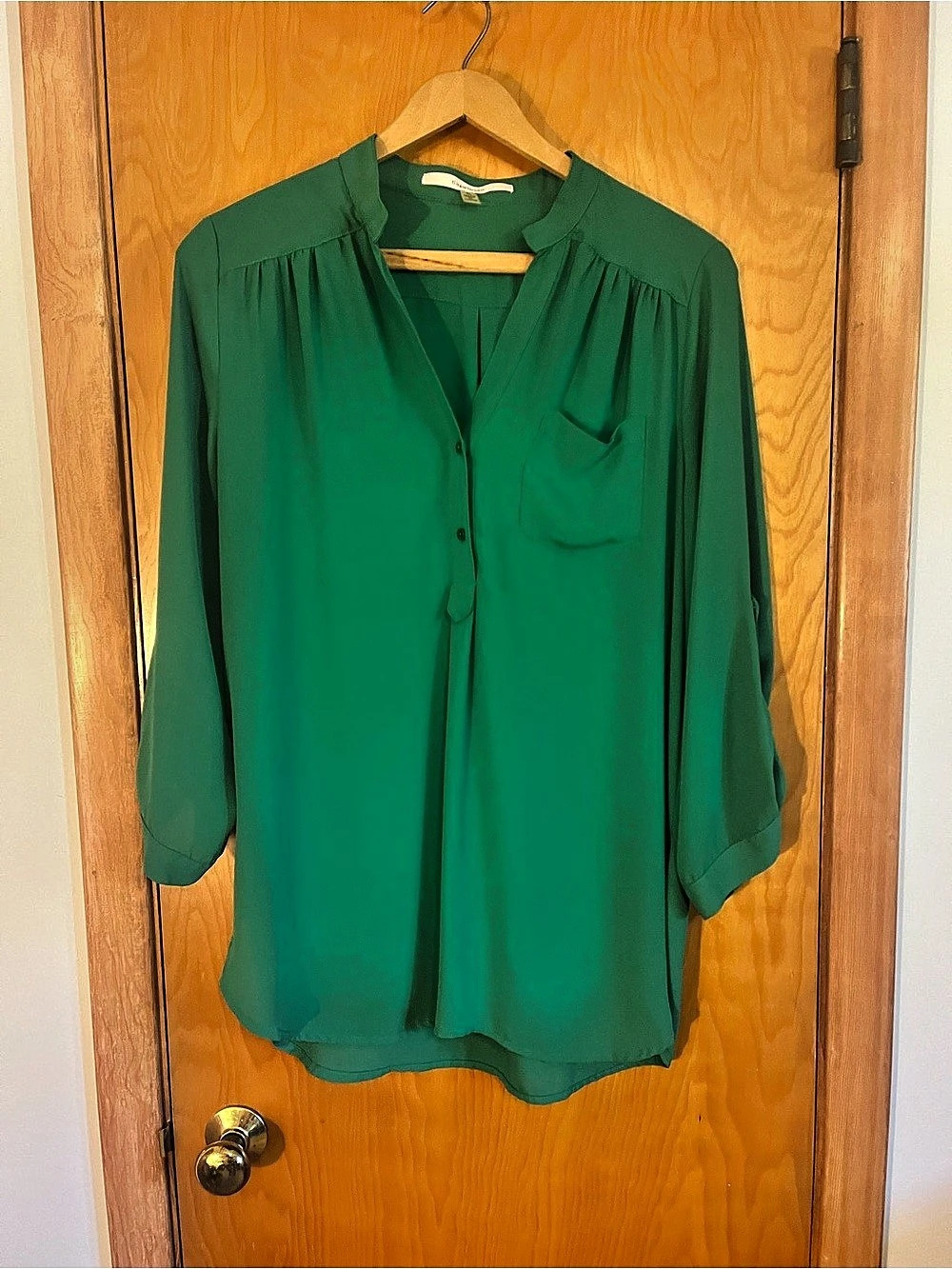 41 Hawthorne Green Long sleeve Women's Blouse Green Size XL